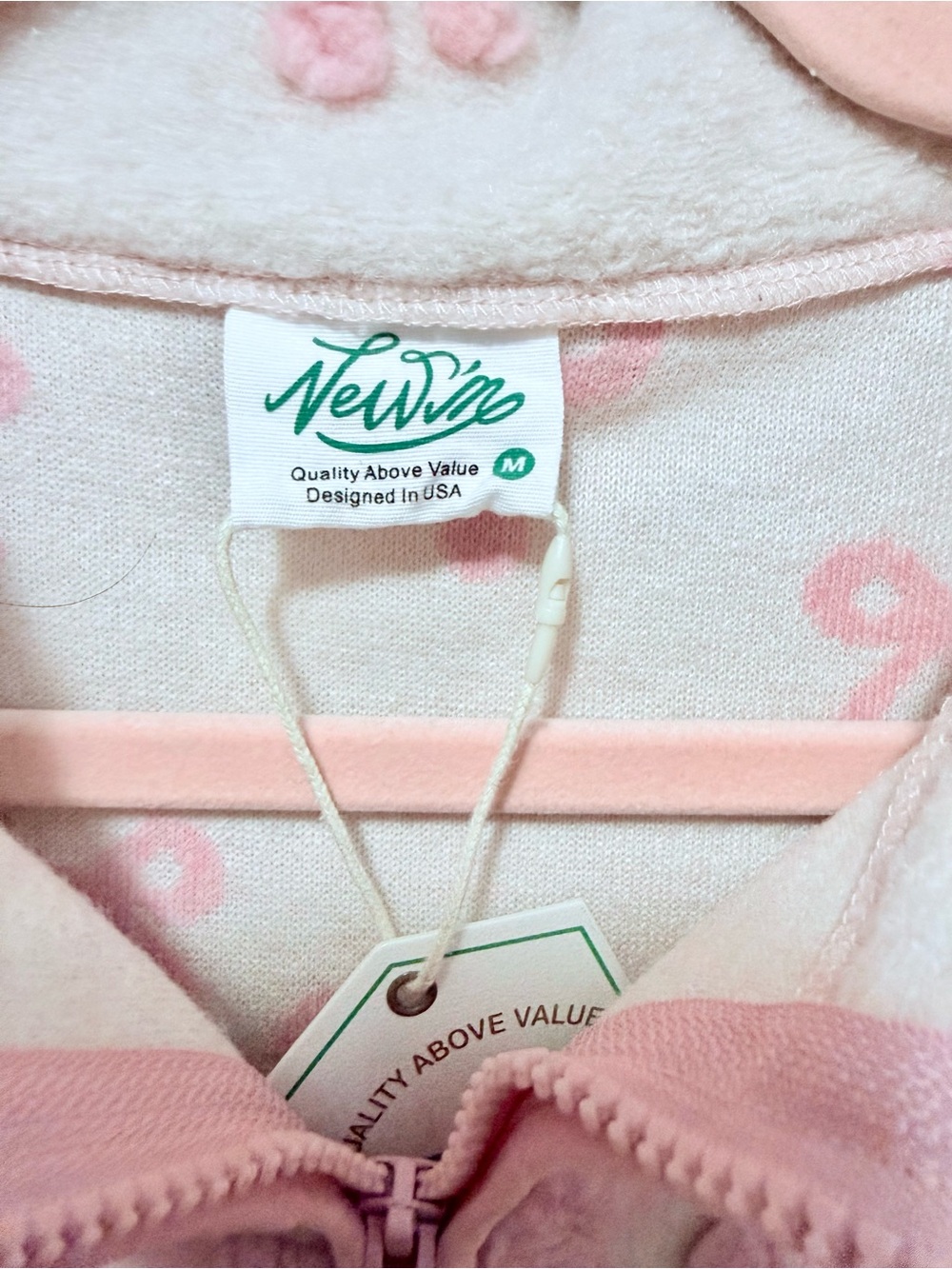Naturae Cream Fleece Vest with Pink Pom Embellishments - Picture 2 of 5